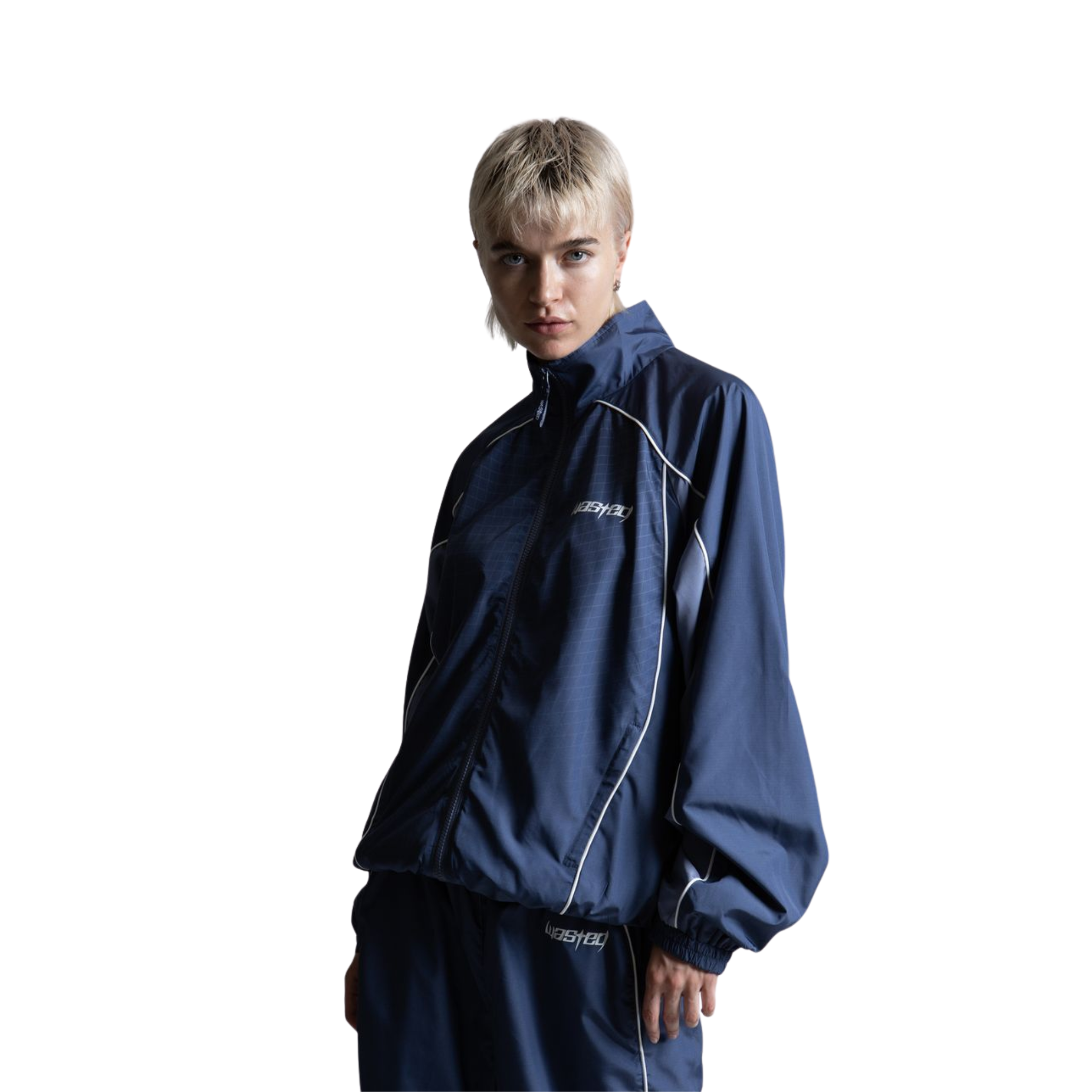 Veste - Spine Track Jacket Blue - Wasted Paris
