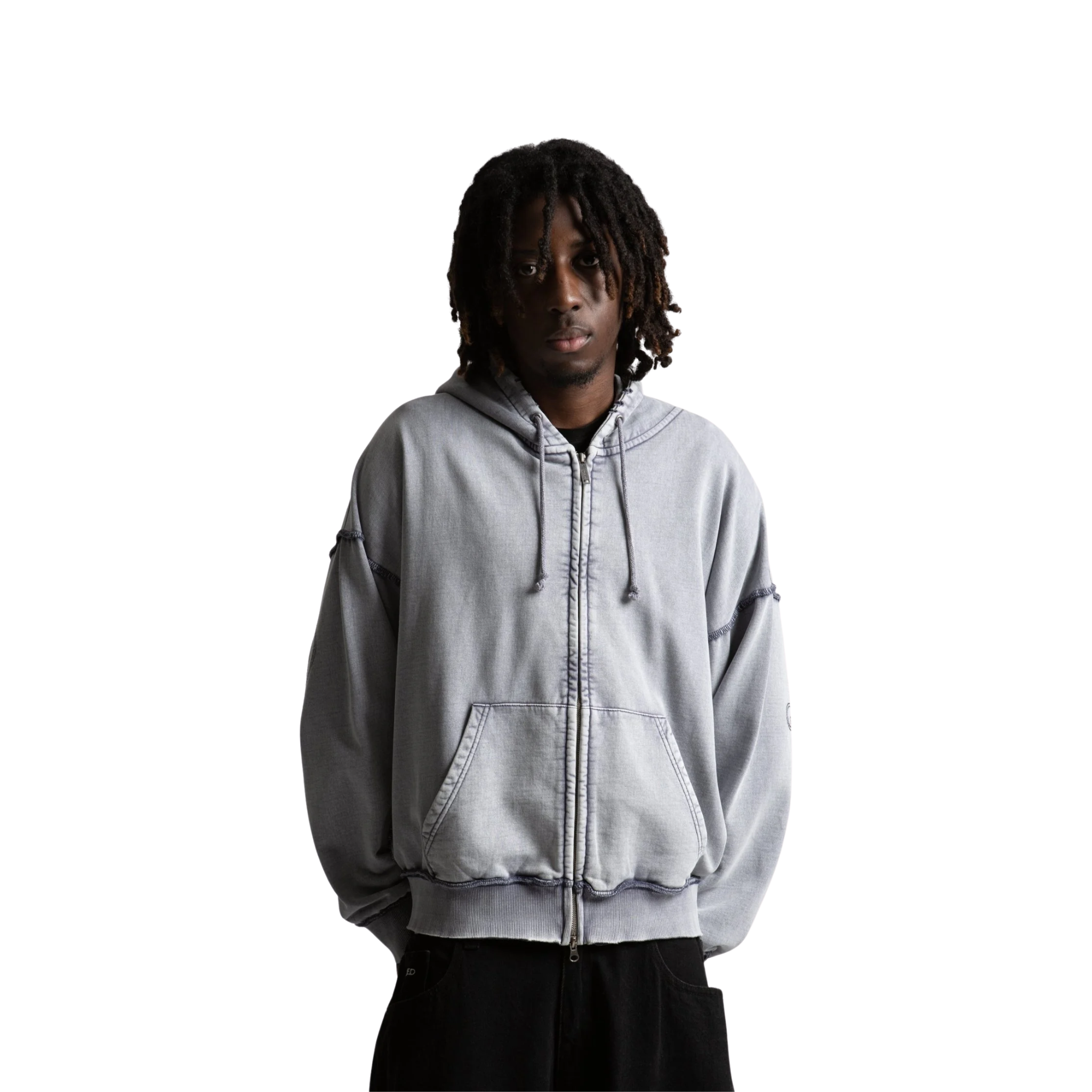 Veste - Kingdom Curve Faded Blue Zip Hoodie - Wasted Paris