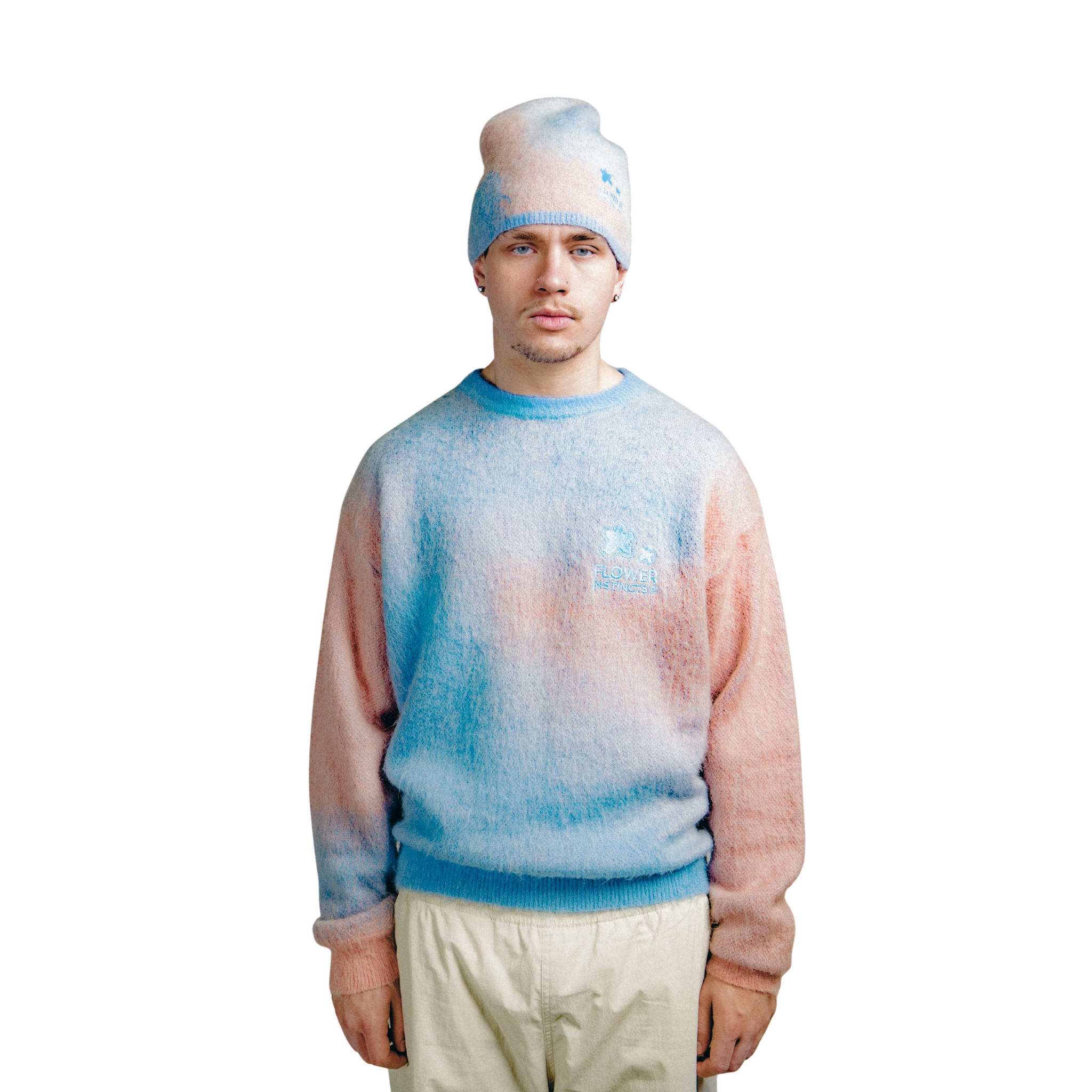 Pull - Mohair Rose/Bleu - Flower Instincts