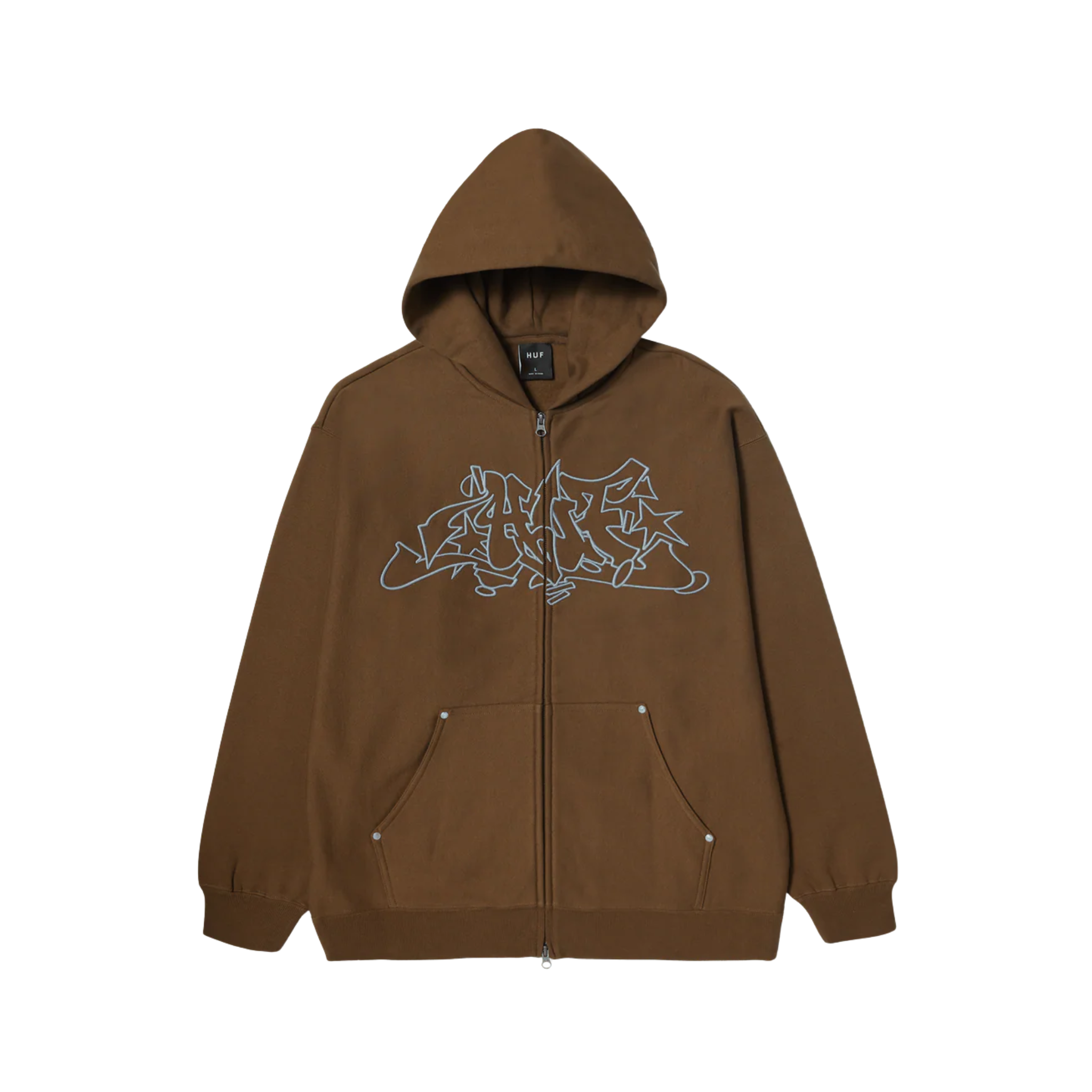 Hoodie Zip - Sweat Outlines Heavy - Huf