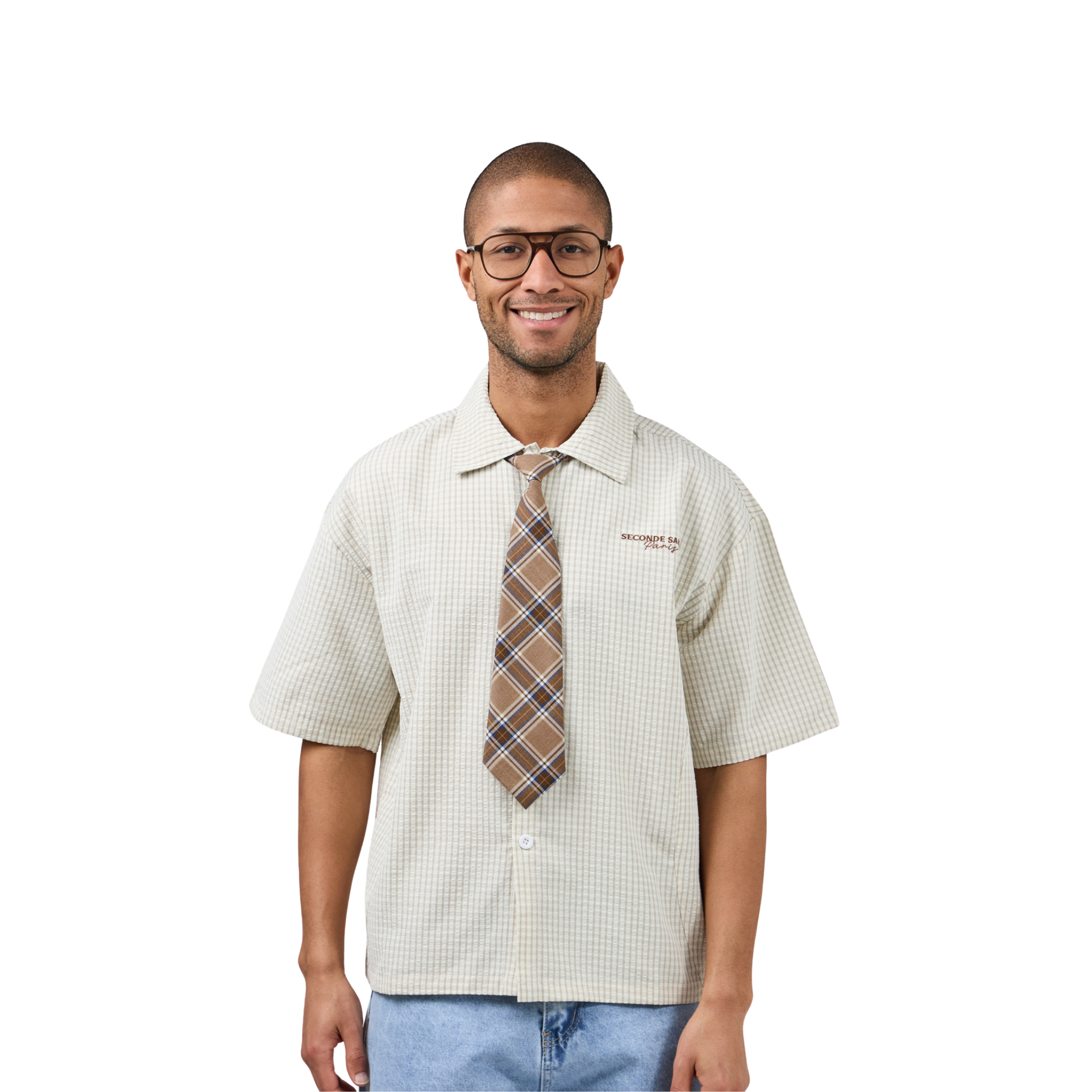 Chemise - Chemise texturée à manches courtes avec cravate - Weackers