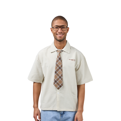 Chemise - Chemise texturée à manches courtes avec cravate - Weackers