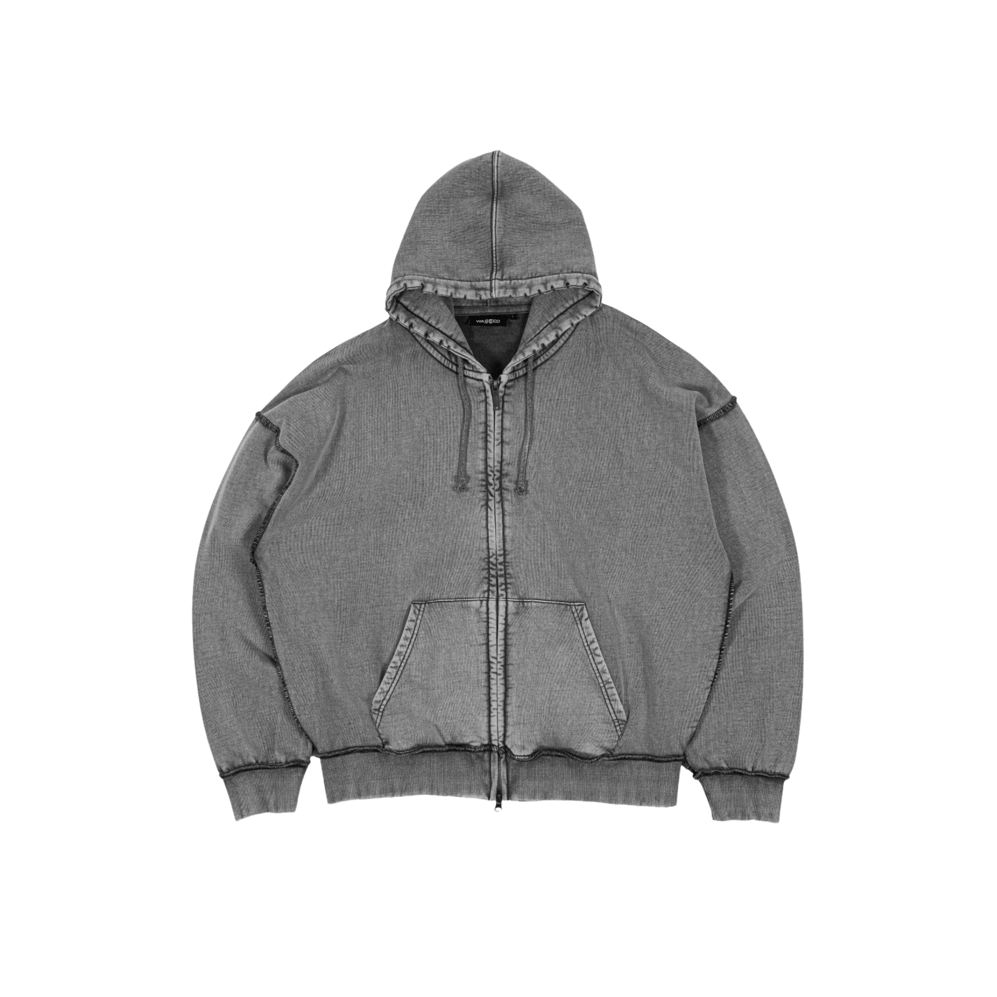 Veste - Kingdom Curve Faded Black Zip Hoodie - Wasted Paris