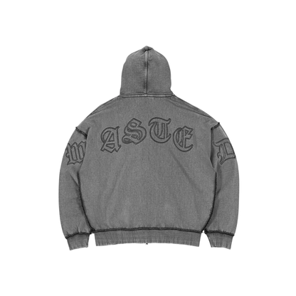 Veste - Kingdom Curve Faded Black Zip Hoodie - Wasted Paris