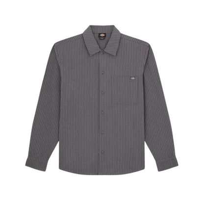Chemise - Lima Pinstripe Shirt LS Charcoal - Dickies