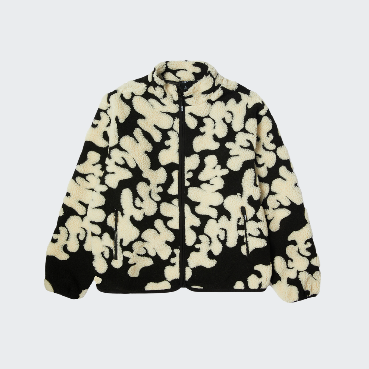 HUF JACKET ABSTRACT HIGH PILE JACQUARD BLACK