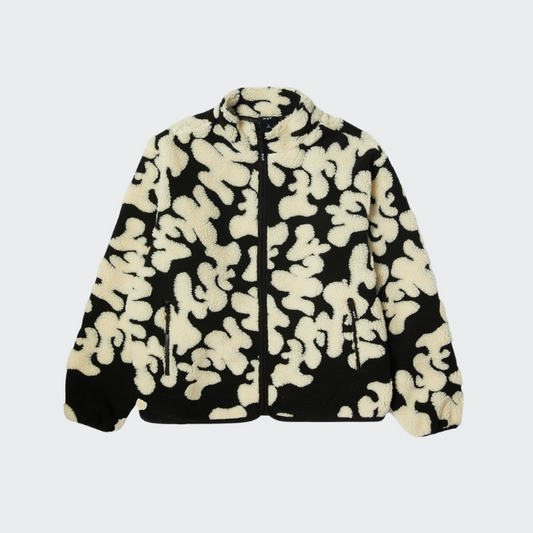 HUF JACKET ABSTRACT HIGH PILE JACQUARD BLACK