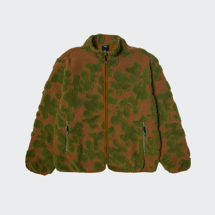 HUF JACKET ABSTRACT HIGH PILE JACQUARD MUD