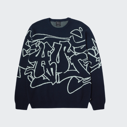 HUF PULL OUTLINES CREW NAVY