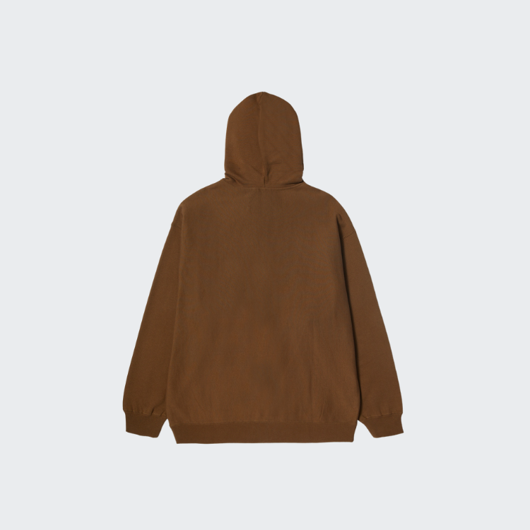 HUF SWEAT OUTLINES HEAVY WEIGHT HOOD ZIP BROWN