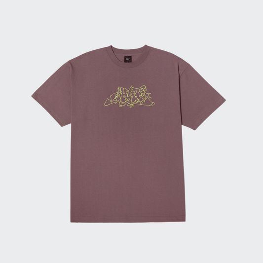 HUF T-SHIRT OUTLINES SS LIGHT PLUM