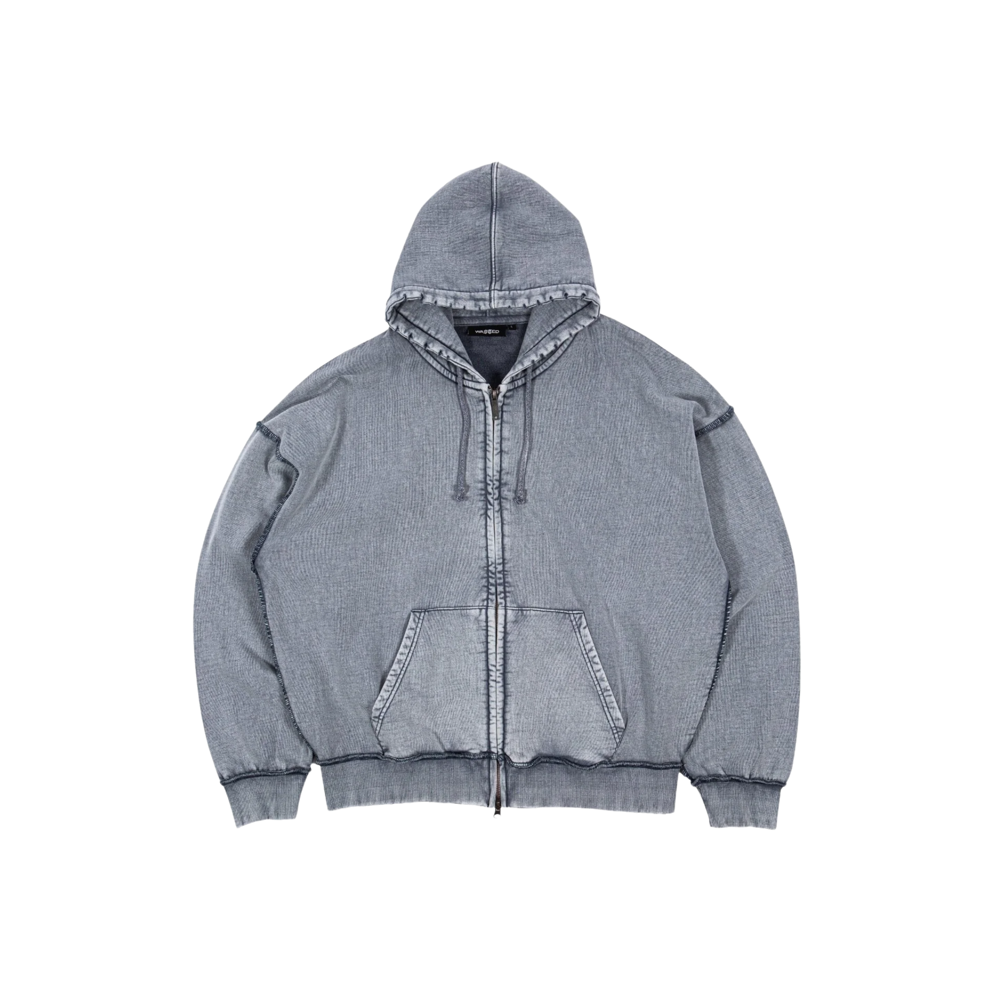 Veste - Kingdom Curve Faded Blue Zip Hoodie - Wasted Paris