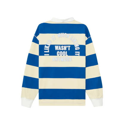 Pull -   Lemon / Azure Striped Polo Sweat - Pompeii