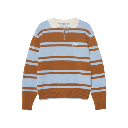 Pull -  Rugby Brown Knit Polo- Pompeii