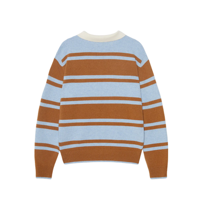Pull -  Rugby Brown Knit Polo- Pompeii