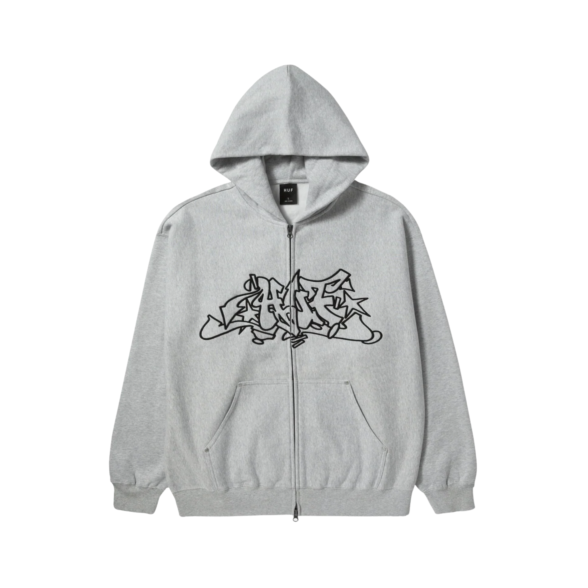 Hoodie Zip - Sweat Outlines Heavy - Huf